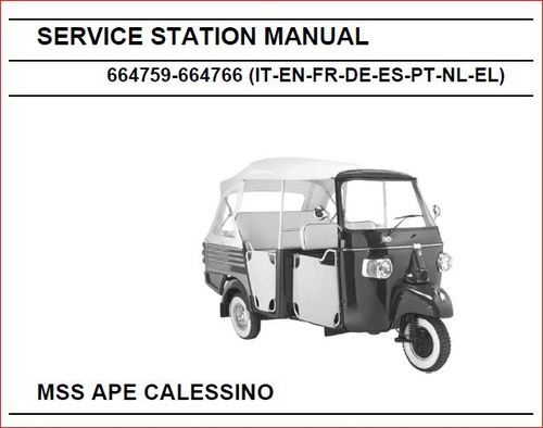 Product picture Ape Calessino Repair / Raparaturanleitung / Workbook